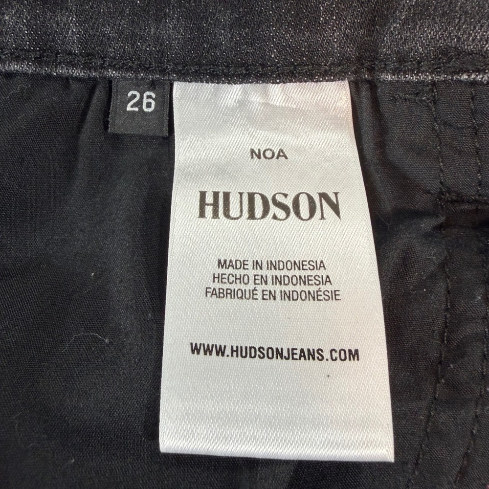 Hudson Noa High Rise Cutoff Shorts Womens 26 Black Wash Frayed Hem Denim - Picture 5 of 11